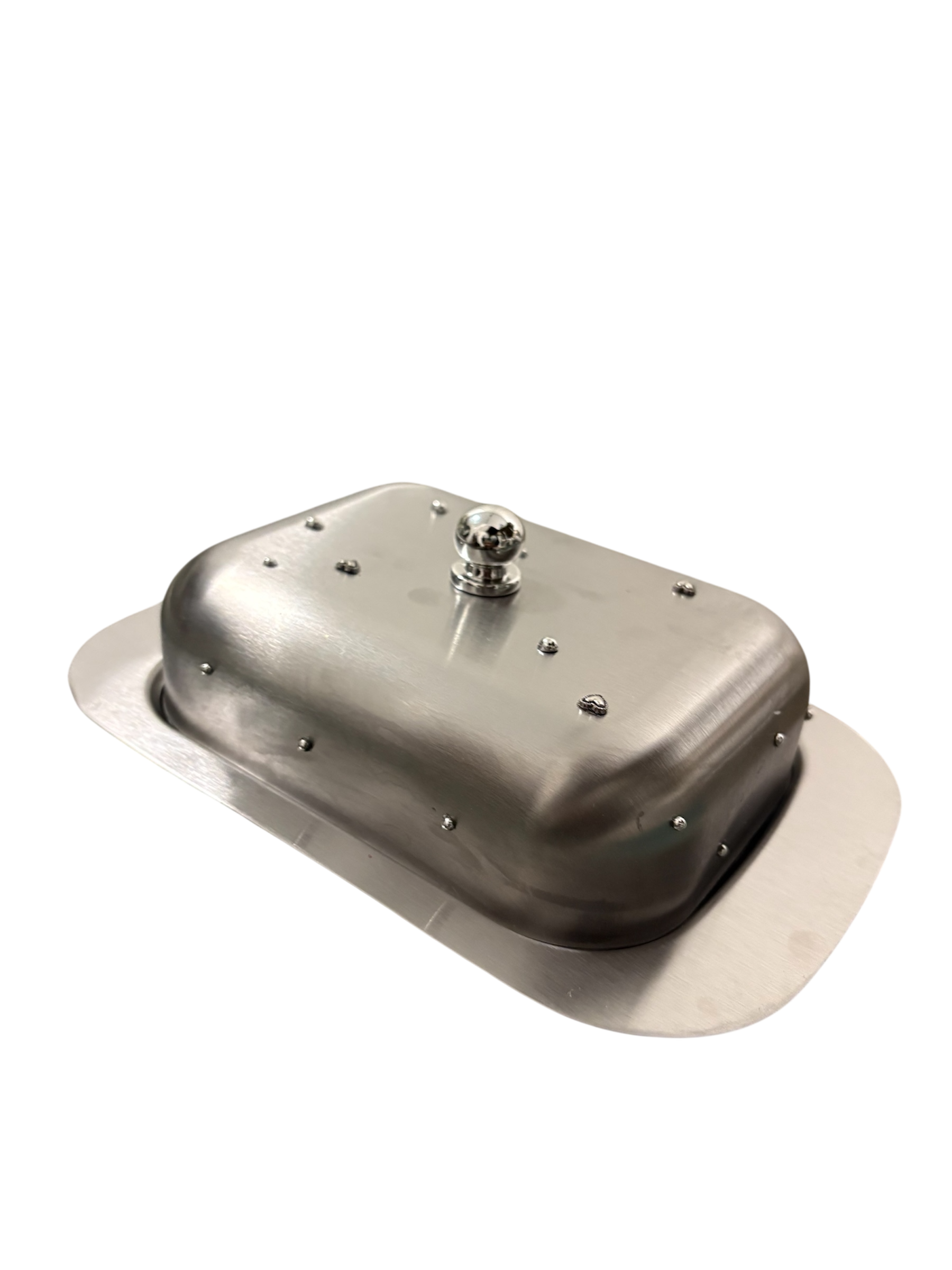 Studded Stainless Steel Butter Dish