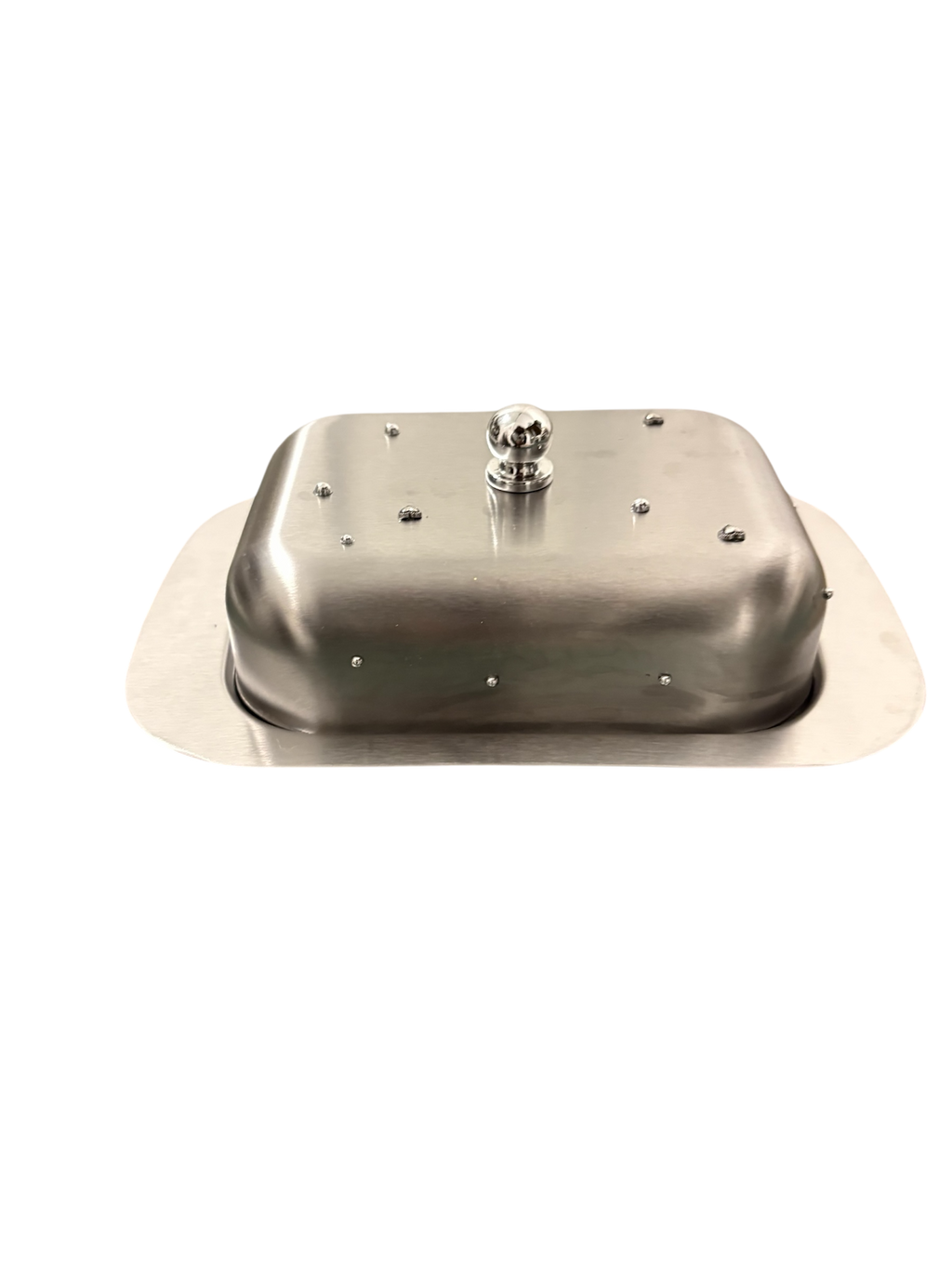 Studded Stainless Steel Butter Dish