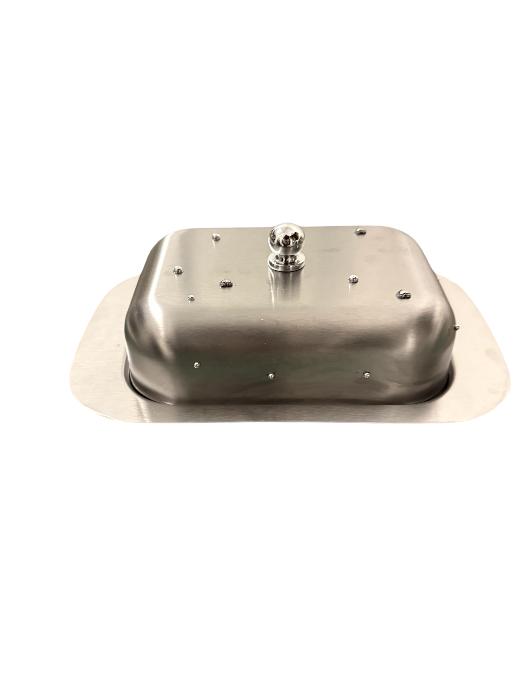 Studded Stainless Steel Butter Dish